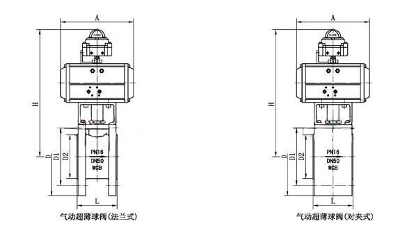 氣動對夾式球閥Q671F結(jié)構(gòu)圖紙 氣動對夾式球閥Q671F結(jié)構(gòu)圖紙